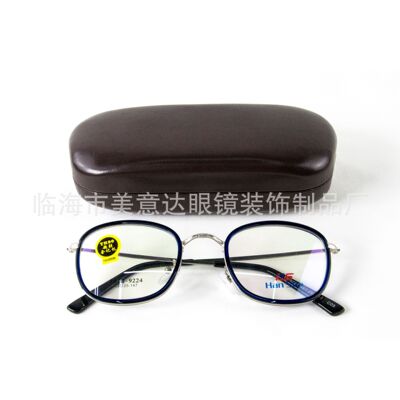 小牛皮中号光学镜眼镜盒学生近视眼镜盒平光镜眼镜盒详情图5
