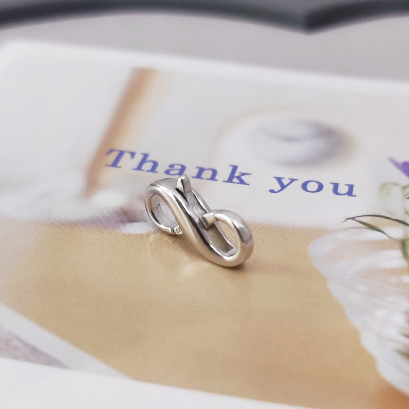 S925 Sterling Silver 8-Figure Buckle Jewelry Buckle Pearl Necklace Link Buckle Bracelet Lobster Buckle Diy Accessories Buckle Wholesale Specification drawing