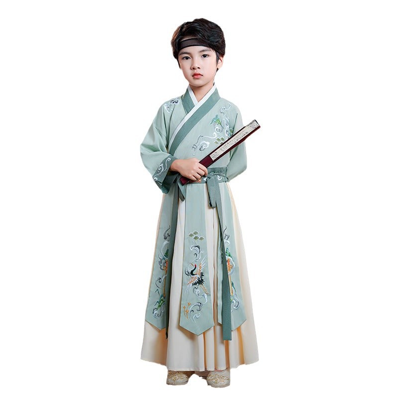 National trend Spring and autumn boys' Hanfu, children's Chinese-style ancient and Tang costumes, bookboys, boys' and young masters' costumes, traditional Chinese culture performance costumes Item Picture