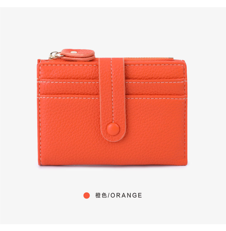 New rfid anti-theft money swiping bag with multiple slots, short design for women, lychee pattern, wholesale wallet pic 52