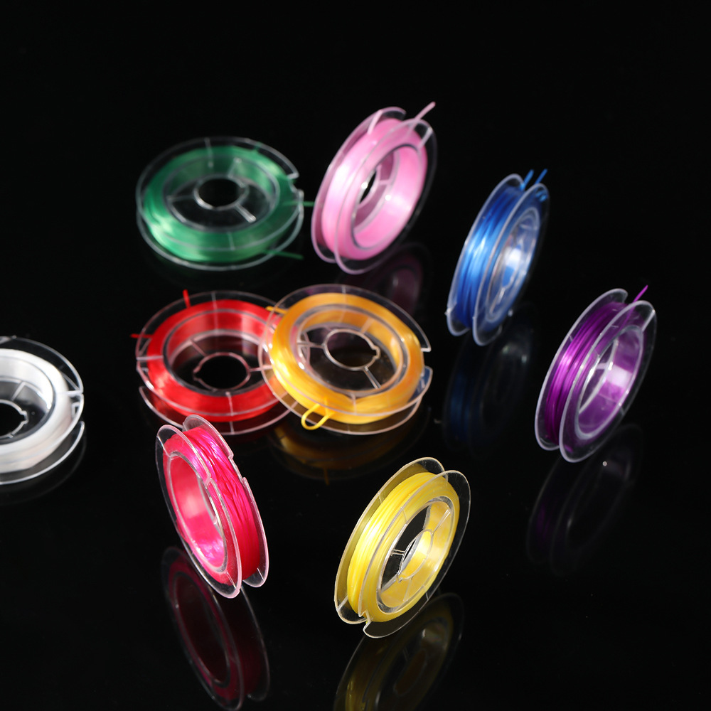 10-meter mini elastic thread, flat crystal thread, DIY handcrafted beaded thread, braided elastic thread, wear-resistant colored wholesale details Picture