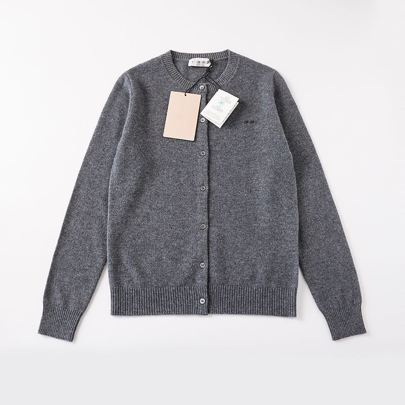 High-end Spring and Autumn miu style women's round-neck wool and cashmere knitted sweater, long-sleeved cardigan, Miu letter coat details Picture