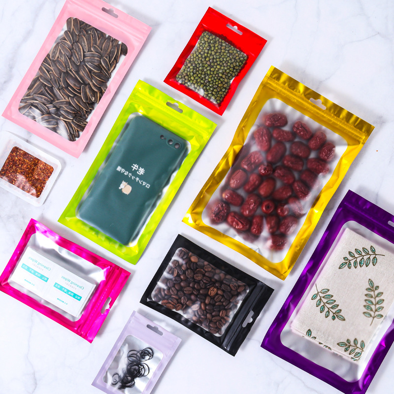 Wholesale of cross-border best-selling digital electronic product packaging bags, color matte aluminum foil bags, jewelry and gift self-sealing bags Specification image
