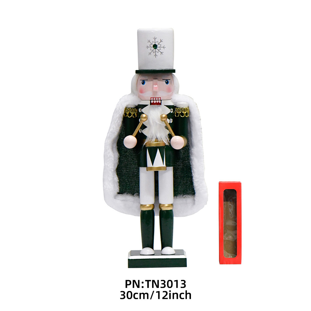 A new 30CM green cape, drummer and nutcracker Christmas decoration piece for the desktop Christmas has been added to the 12-inch screen Item Picture