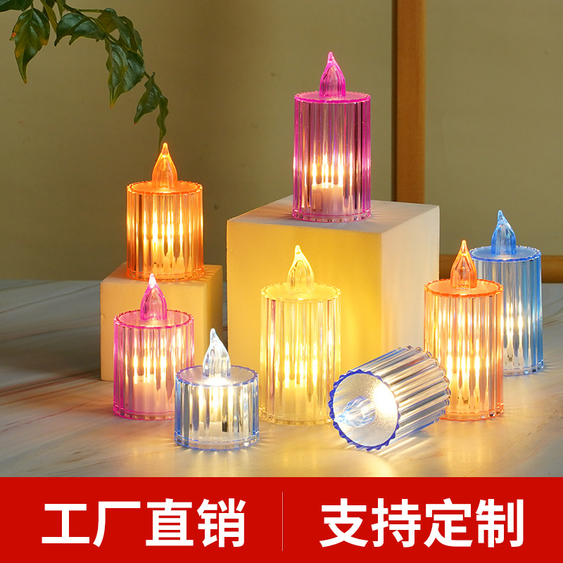 批发 透明水晶 蜡烛灯  LED小蜡烛 电子蜡烛  创意节日氛围装饰灯