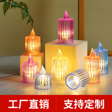 批发 透明水晶 蜡烛灯  LED小蜡烛 电子蜡烛  创意节日氛围装饰灯