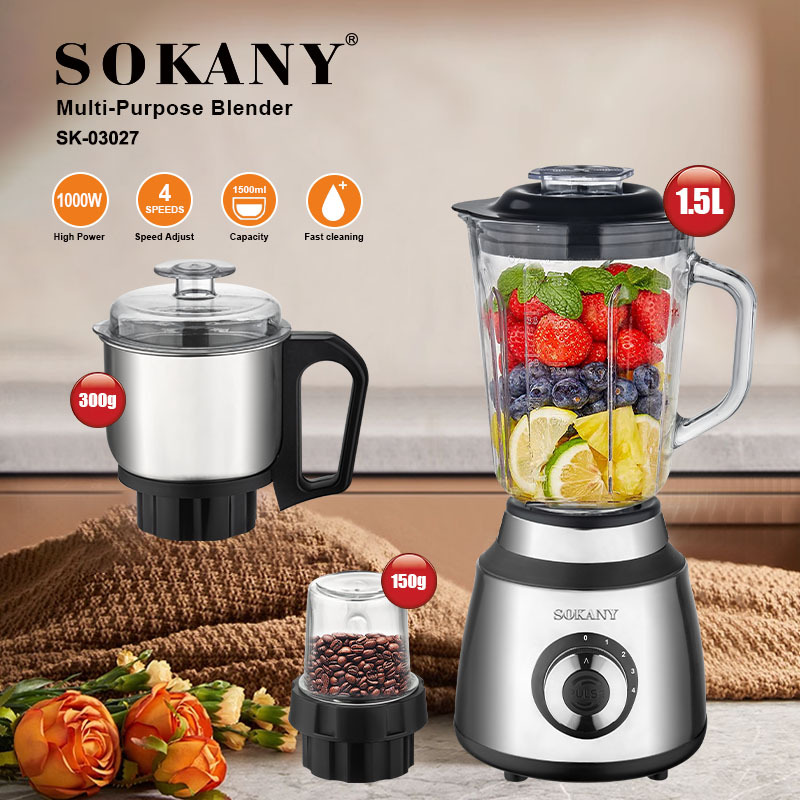Export SOKANY03027 juicer, multi-functional 3-in-1 bean grinding and juicing blender, stainless steel baby food machine