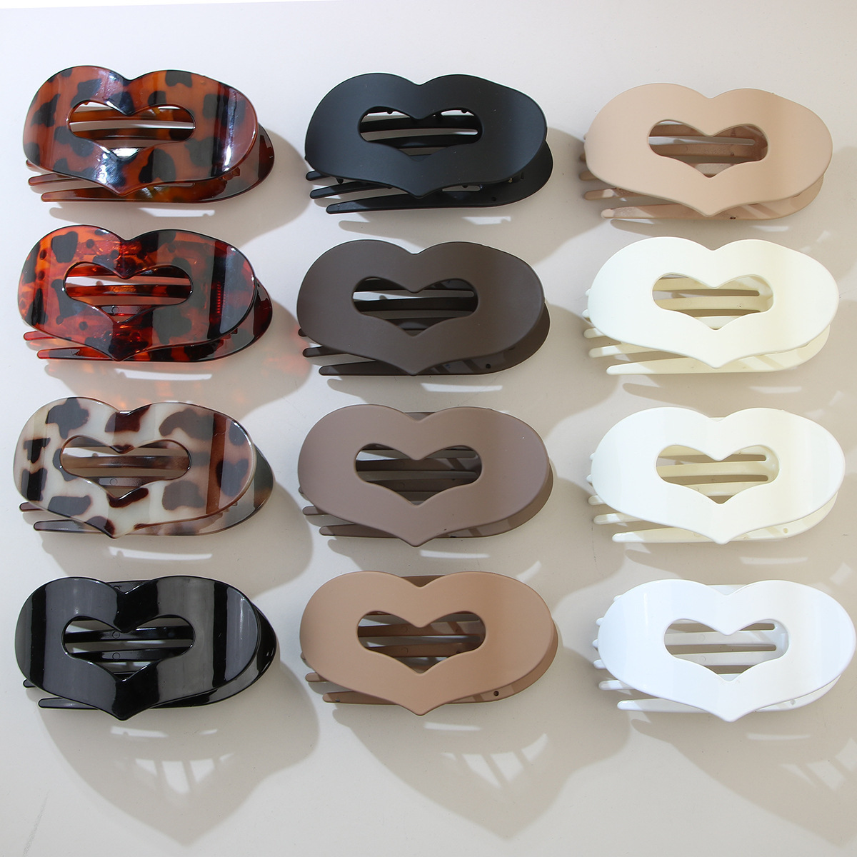 跨境新款扁平椭圆发夹后脑勺盘发抓夹弯曲弧形设计气质鲨鱼夹发饰详情37