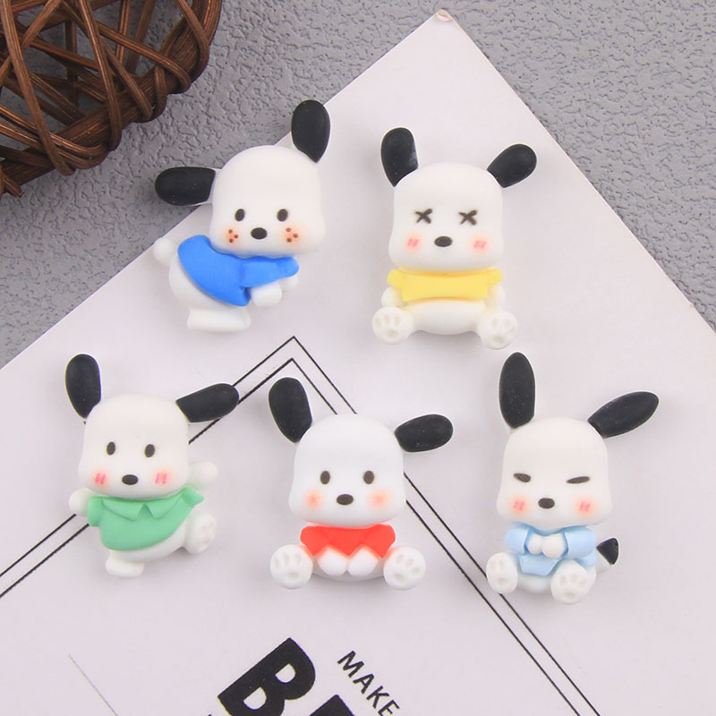 Colorful Cha-Cha Dog Resin Cream Glue Phone Case Head Rope Hair Card Accessories Diy Factory Wholesale Water Cup Paste Stationery details Picture