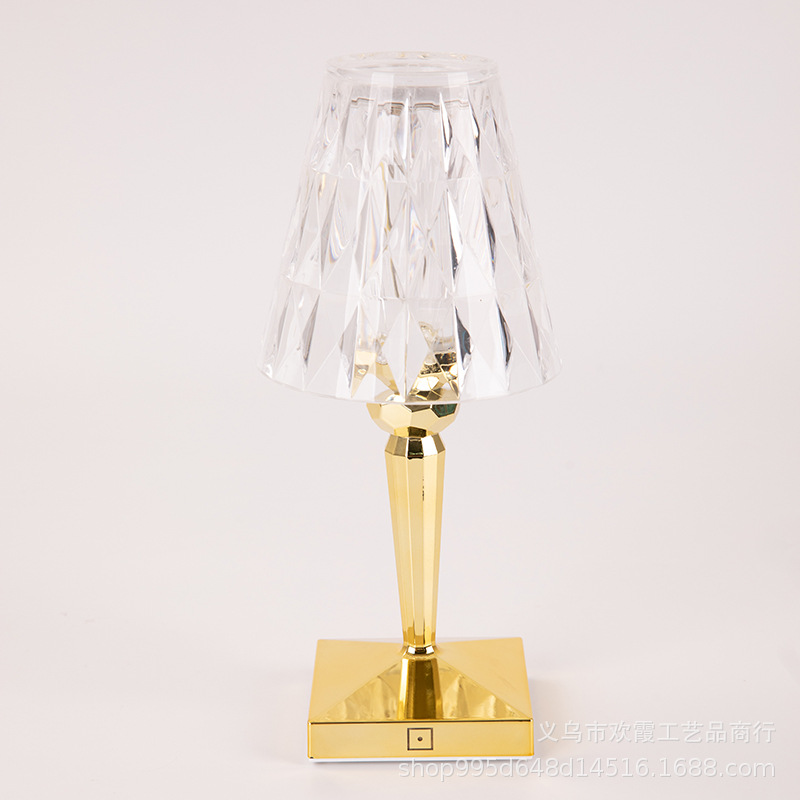 Italy Kartell Diamond Crystal Rechargeable Decorative Desk Lamp Usb Bedroom Bar Portable Touch Projection Night Light full figure