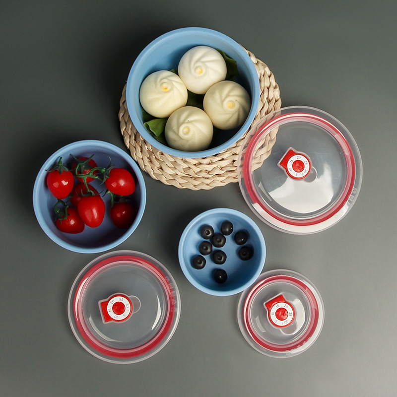 Wheat straw food plastic bowl, household creative preservation sealed bowl, high appearance level, refrigerator with lid transparent preservation bowl details Picture