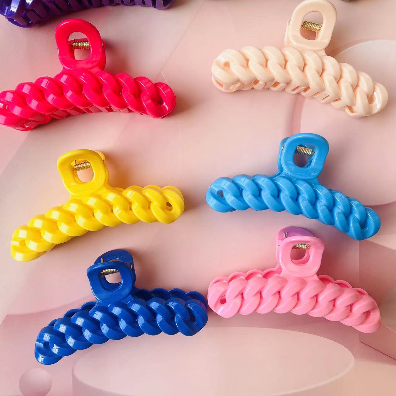 【 Zone 1-3 】6986 Chain gripper 12/ Pack 1200/ piece Gripper back plate Hair Internet celebrity simple Color Hair Clip Feminine style ins Hair Clip Hair Clip Headwear 1 yuan supply details Picture