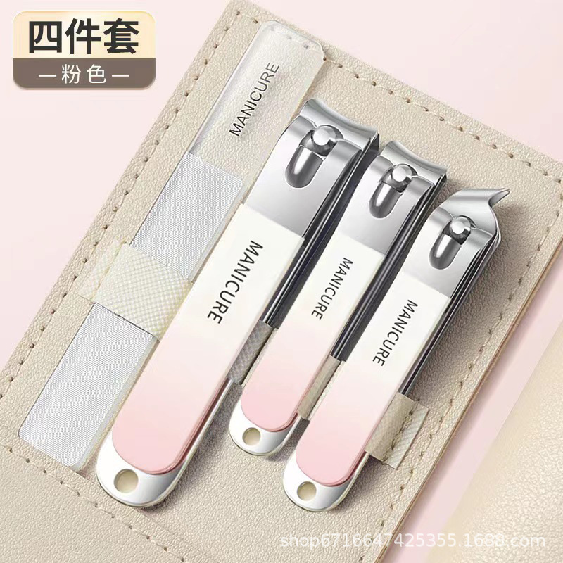 Factory wholesale of portable stainless steel nail clipper sets, nail clippers, nail art tools, nail clippers with gradient color