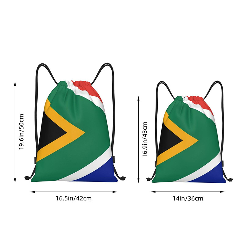 Transboundary South African flag football team training shoes bag storage drawstring drawstring shoulder bag, fan supplies backpack Application Scenario