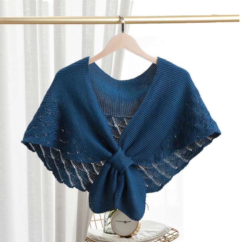 The new spring and summer fish-tail pattern shawl is paired with a stylish air-conditioned shoulder blouse in the style of a socialite and a mermaids' youthful and fashionable scarf Application Scenario