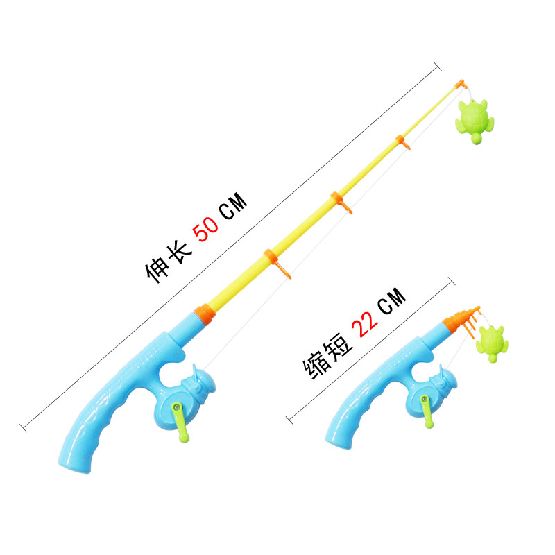 儿童钓鱼玩具塑料配件磁性伸缩钓鱼竿小孩玩具夜市摆摊游乐园广场产品图