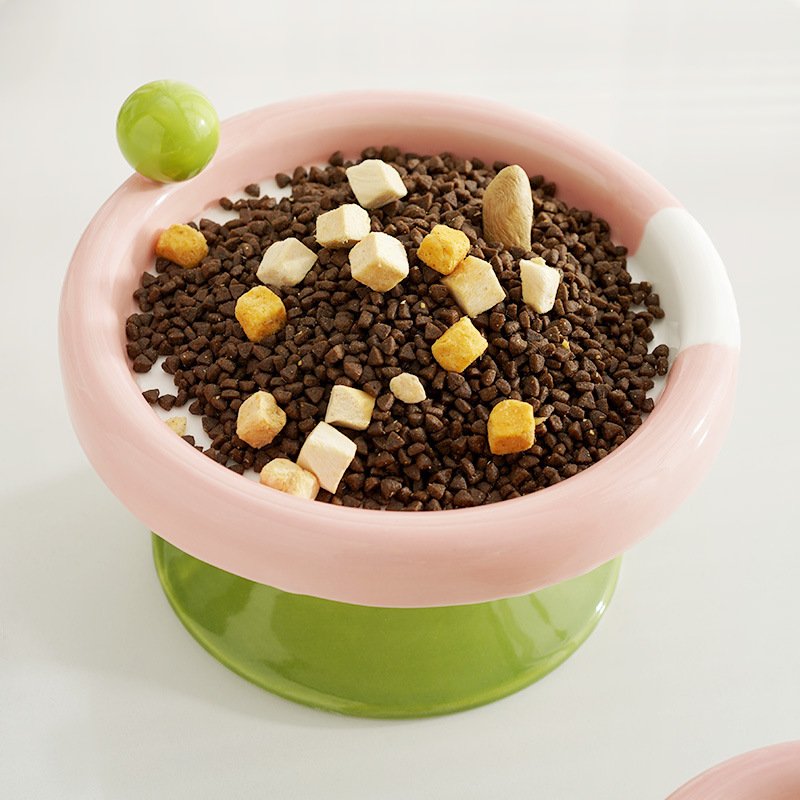 Wholesale Ice Cream Cat Bowl Ice Cream Cat Bowl Double Color Cute Color Cat Pet Small Dog Porcelain Bowl Supplies details Picture