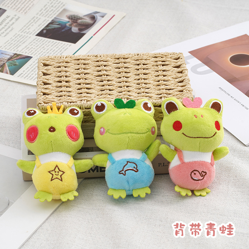 Cute strap frog plush doll toy backpack key chain ring bag key chain cartoon car pendant thumbnail