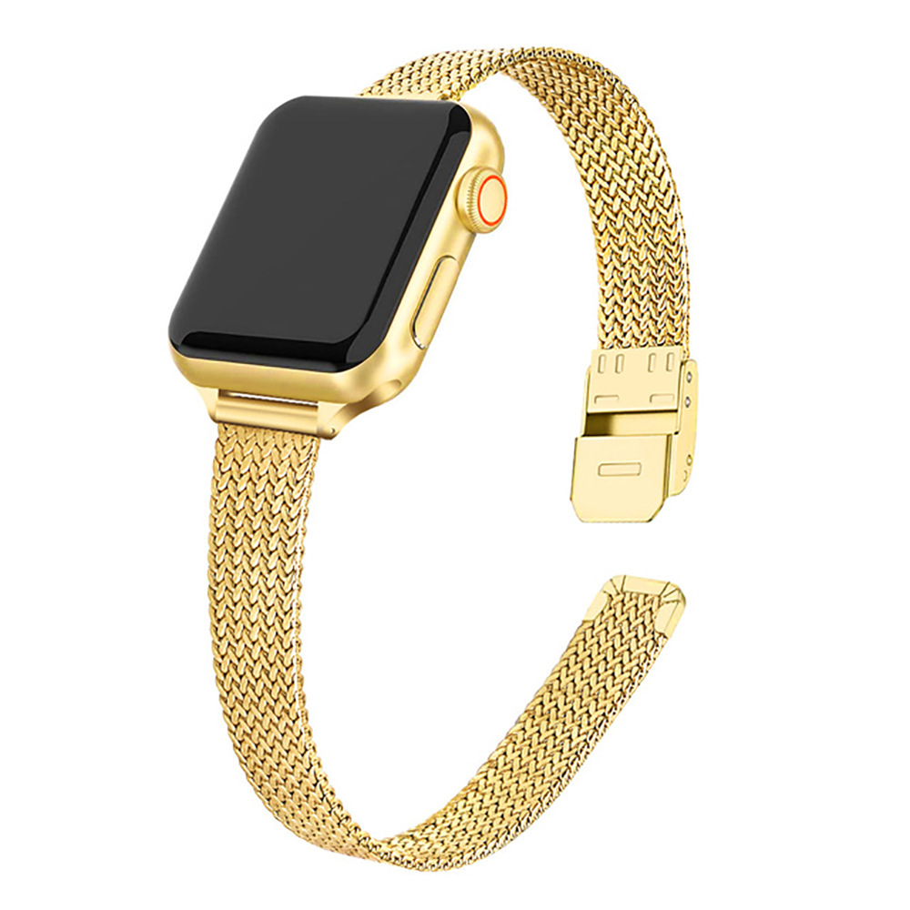 Suitable for apple watch7/SE/6/5/4/321 stainless steel wheat ears with woven texture metal straps Application Scenario