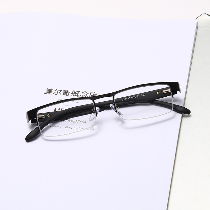 新款老花镜老年人金属眼镜舒适老人镜方型半框老花眼镜气质款详情图1