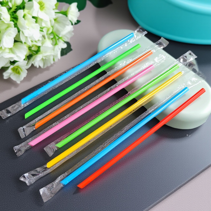 细吸管一次性单支独立包装奶茶果汁豆浆尖头直管加硬食品级无异味