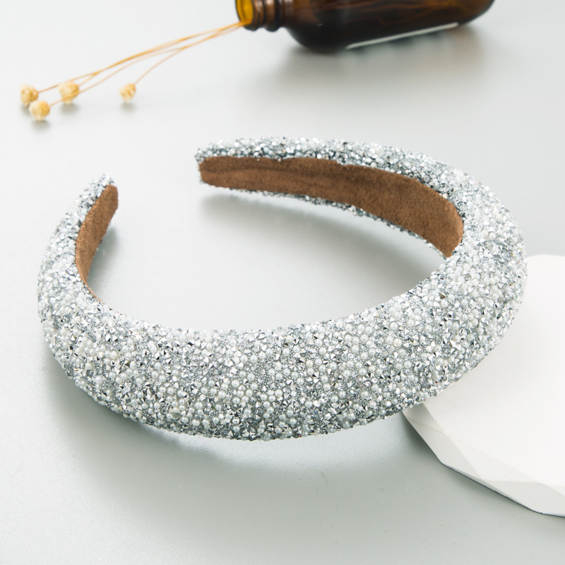 New Hairband Europe And The United States Fashion Light Luxury Full Of Diamond Pearl Headband Women Korean Style Face Wash Headwear Wholesale Foreign Trade details Picture
