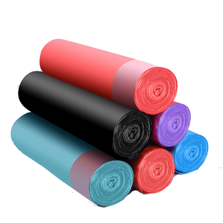 Wholesale medium-sized colored black drawstring garbage bags with thickened hand-held drawstring, brand new for home, office and kitchen use Item Picture