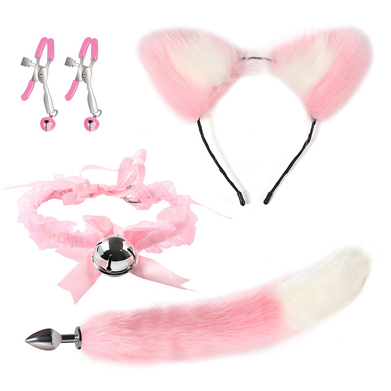Passion Foreign Trade Interesting New Alternative Fox Headband Bell Collar Breast Clip Sm Binding Sex Toys Adult Products details Picture