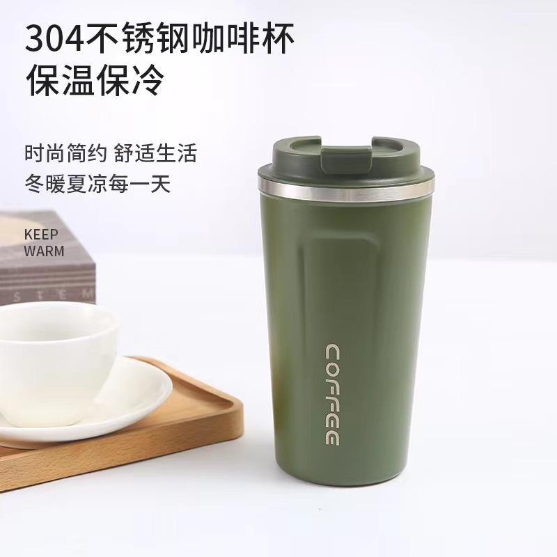 Creative 304 Stainless Steel Coffee Cup Portable Vacuum Double Men's And Women's Casual Cup Business Gift Thermos Cup Wholesale details Picture