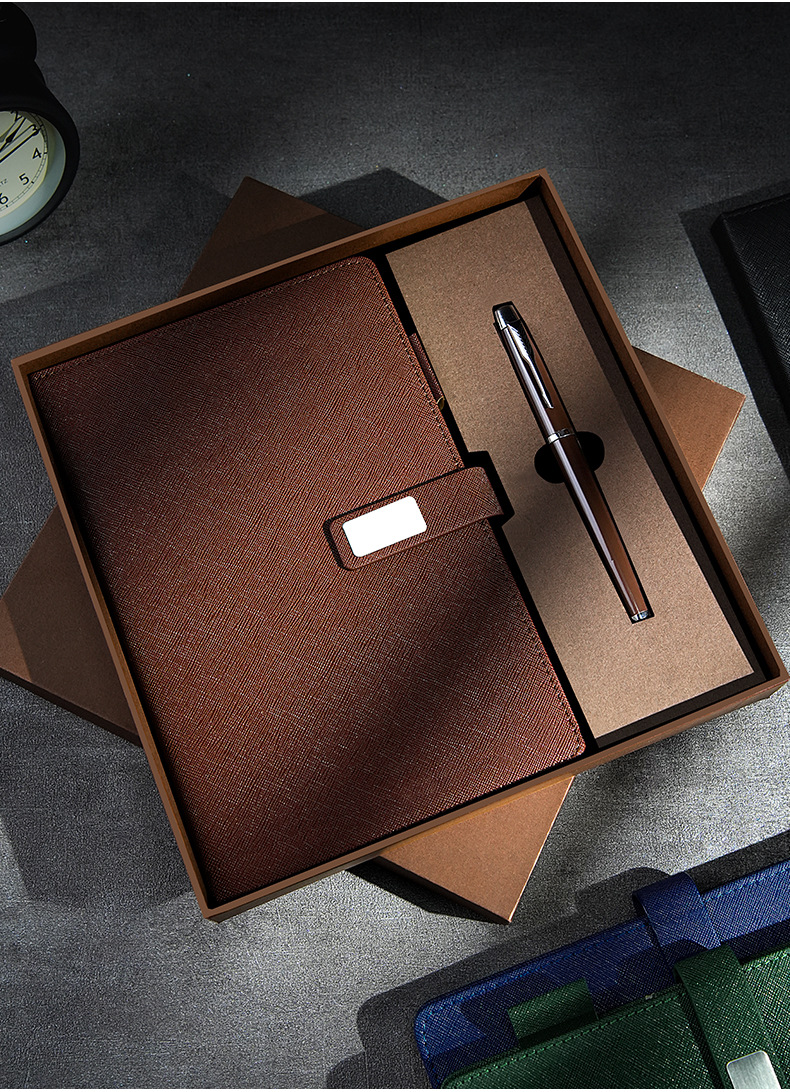 Customized corporate business gift set, buckle notebook gift box set, can print logo, meeting record notebook pic 10