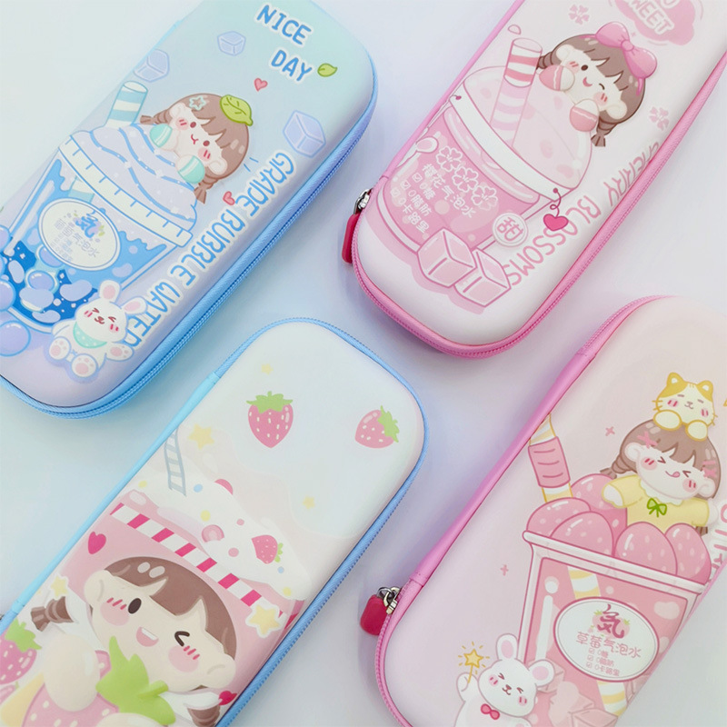 韩国EVA大容量文具盒卡通小学生铅笔盒立体动漫可爱粉色女孩笔袋详情图2