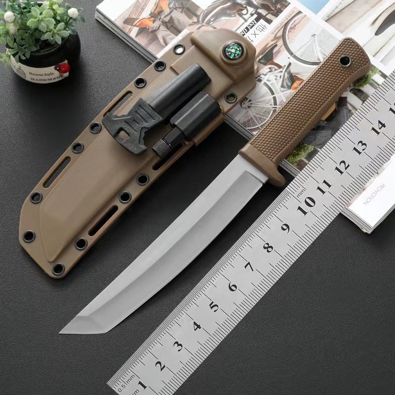 Amazon Straight knife, a multi-functional outdoor wilderness survival knife with high hardness and sharpness, is a portable self-defense knife for wilderness survival
