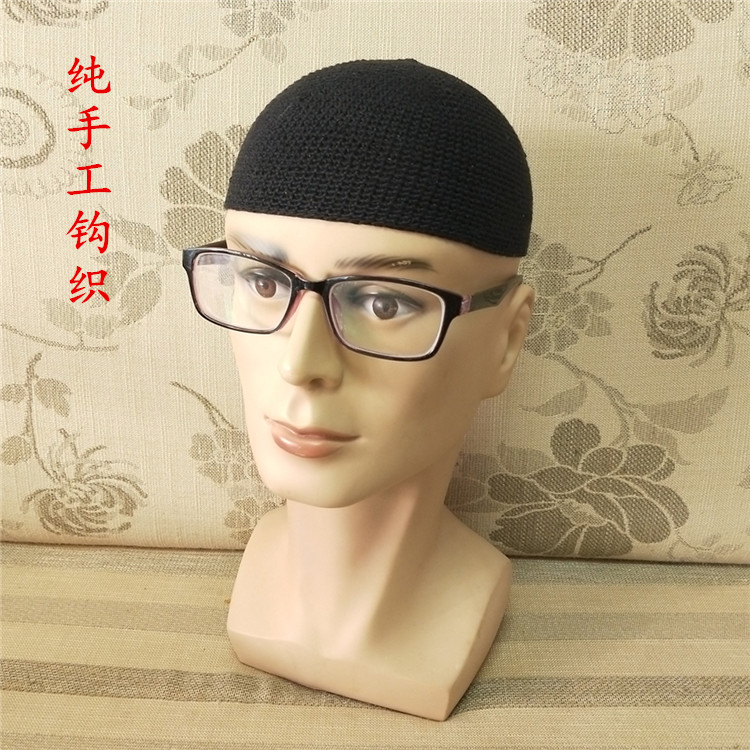 Men's dome mesh hat, men's prayer hat, men's light hat, Hui ethnic prayer hat, melon rind hat, Hui ethnic knitted men's art Item Picture