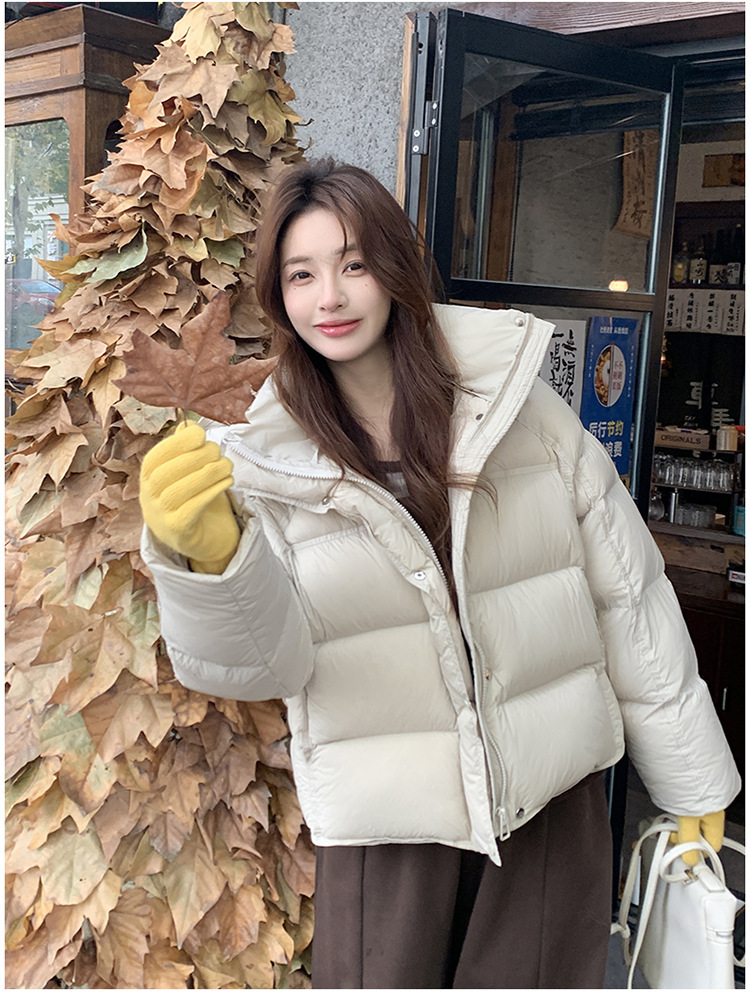 裳初90白鸭绒泡芙羽绒服女2025新款连帽面包服加厚羽绒外套平湖详情42