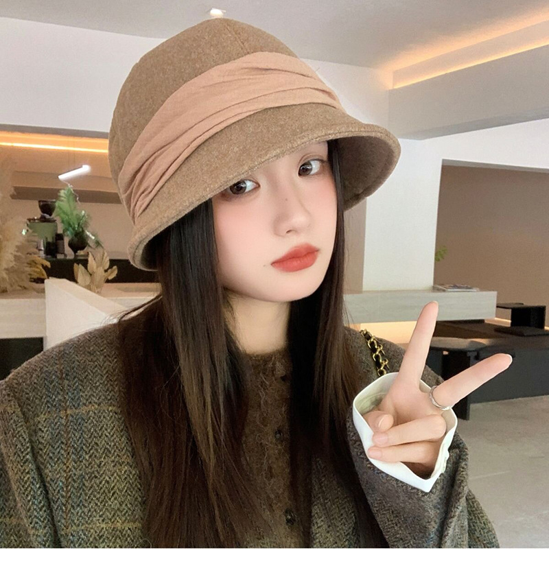 2025春秋季新款毛呢渔夫帽子女宽檐显脸小气质优雅绑带盆帽水桶帽详情17