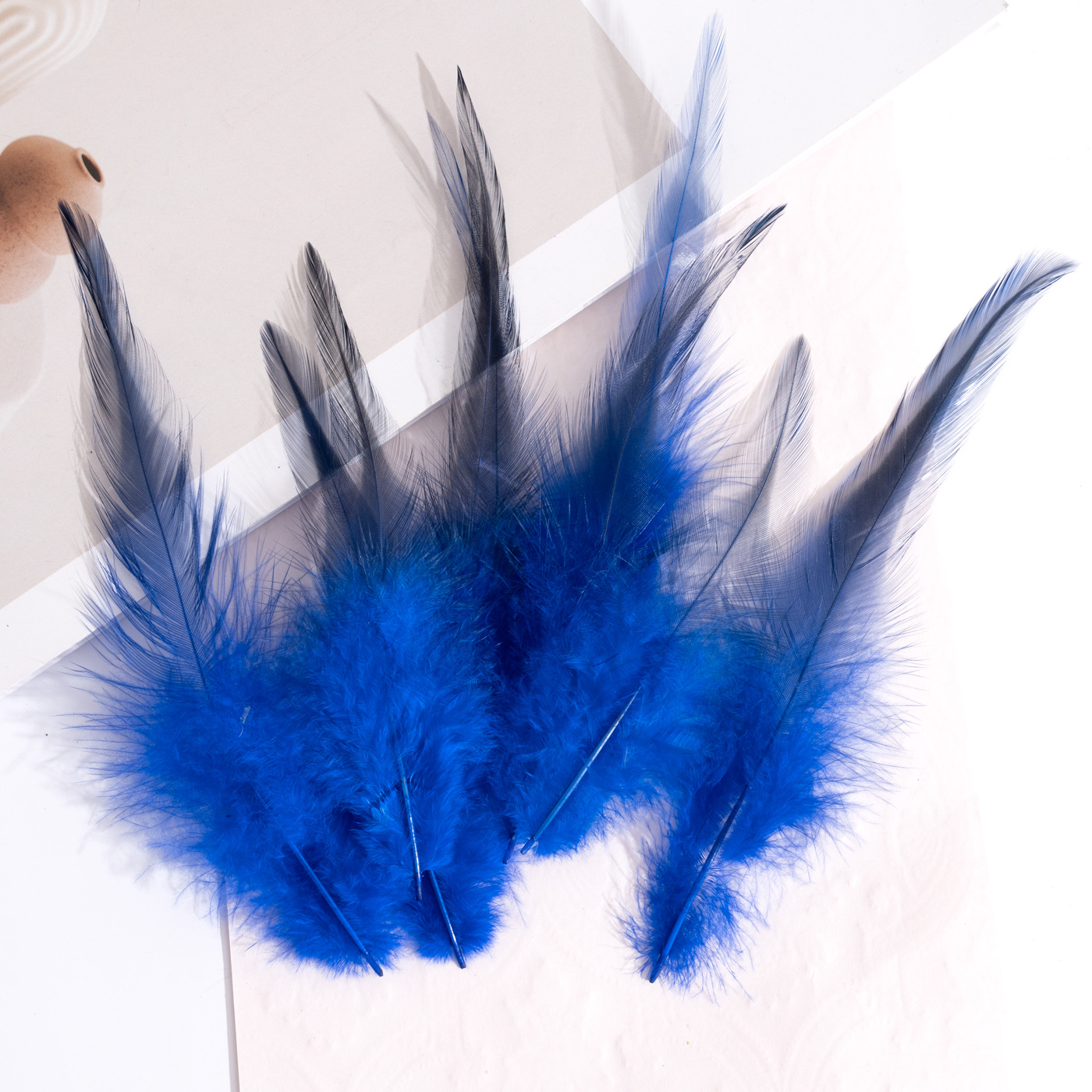 羽毛批发10-15彩色红尖野鸡毛逗猫棒diy猫玩具配件工艺品装饰材料详情17