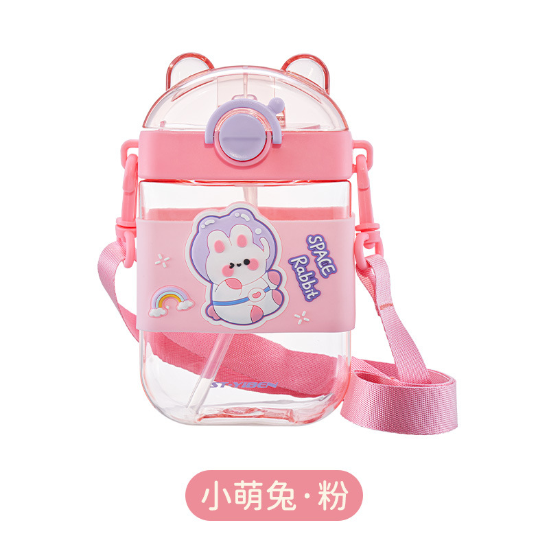 Eben new cartoon Nico children's kettle High appearance horizontal straw children drink water plastic cup portable diagonal cup Application Scenario