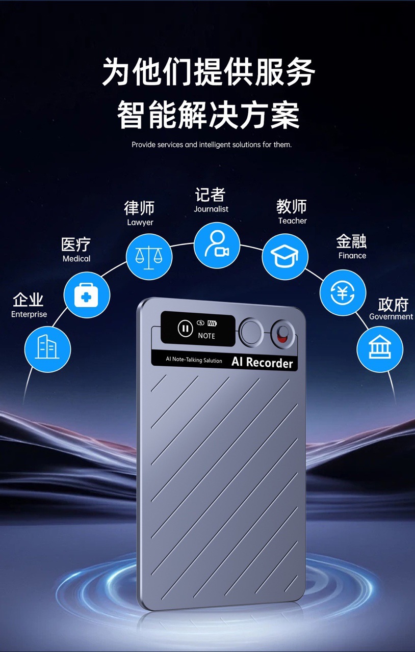 跨境亚马逊TK爆款ai录音笔超薄卡片录音机AI智能总结提炼AI录音笔 pic 21