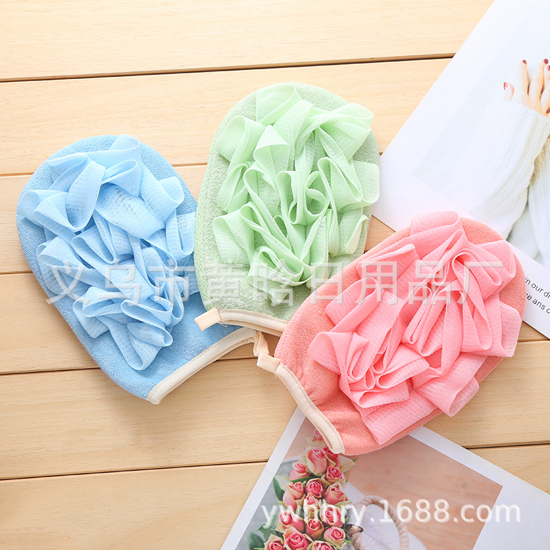 【 Chi Jia 】 Household bath scrubbing gloves with bath flowers