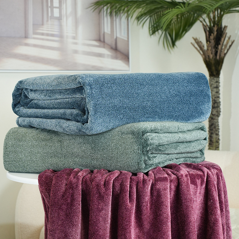 Gift Blanket Solid Flannel Single Blanket Office Nap Blanket Air Conditioning Blanket Study Room Knee Blanket