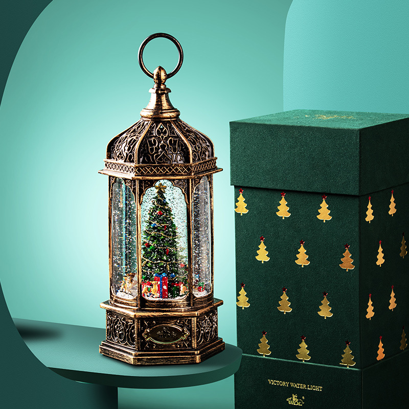 Christmas tree, Old man's rotating snowfall, music box, crystal ball, music box, wholesale of children's birthday gifts details Picture