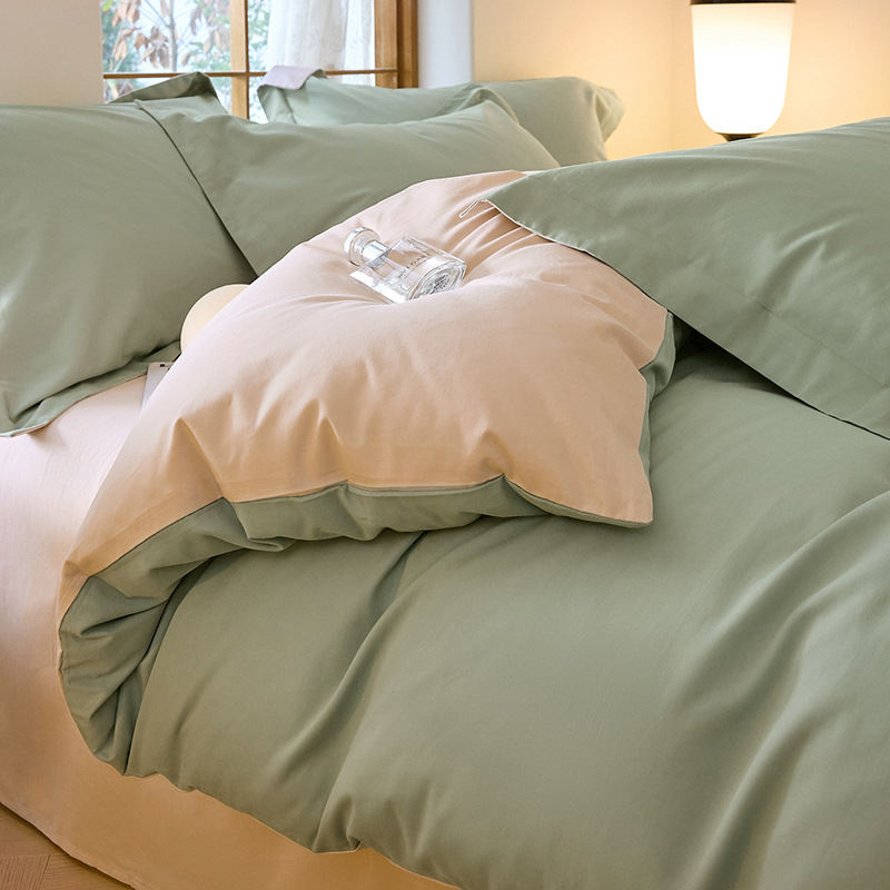 高级感180支全棉磨毛四件套纯棉冬季保暖床单被套床笠款床上用品4