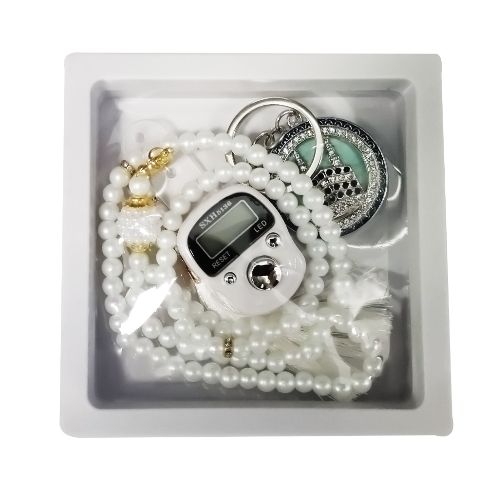 TZ-237 悬浮方盒配10150led计数器99颗珠子钥匙扣组合款礼品套装
