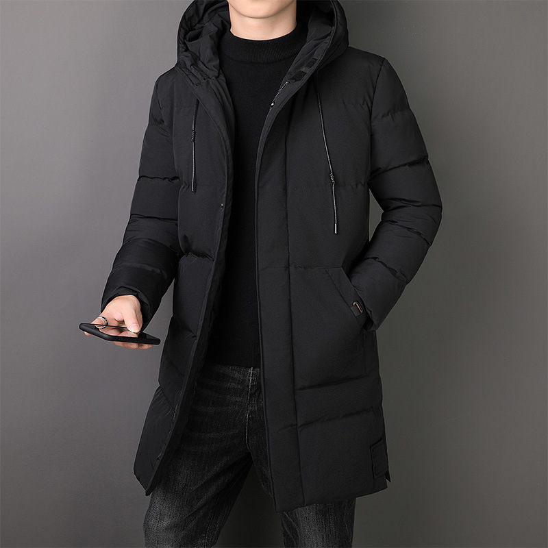 Down cotton-padded jacket, large-sized warm cotton-padded jacket, men's winter coat, thickened cotton-padded jacket, new mid-length cotton-padded jacket for middle-aged men