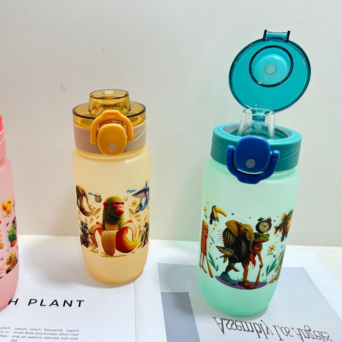 Amazon's best-selling styles: Shan Hai Jing patterned water cups, children's water cups, bouncy LIDS, student portable space cups, cross-border details Picture