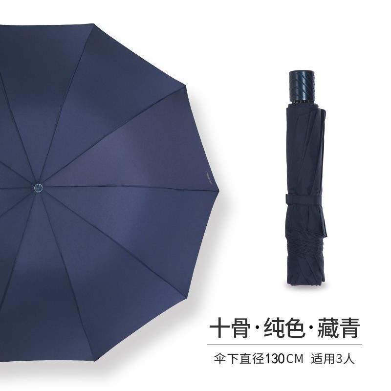 Heaven Umbrella Rain Umbrella, large size, sturdy, ten-bone reinforced, black rubber, wind-resistant and rainproof, suitable for both sunny and rainy days, with male and female printed logos Item Picture