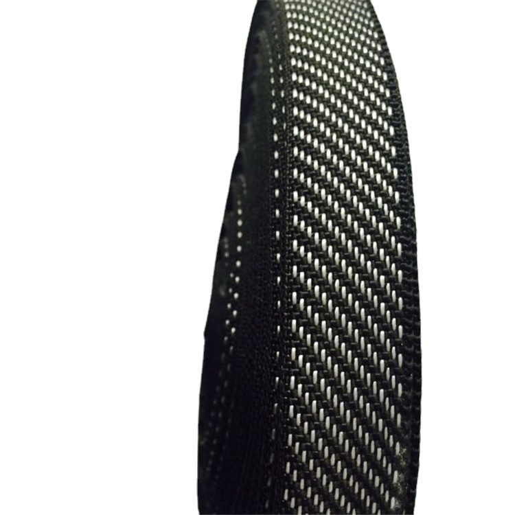 厂家直供3cm黑白斜纹多色混色包边平纹织带脚垫电瓶车护垫压织带