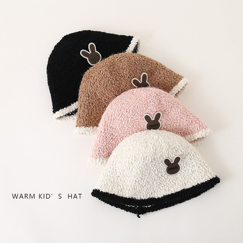 Children's fisherman hats, thickened for autumn and winter, warm plush basin hats for babies, Korean and Japanese style bucket hats for boys and girls Application Scenario