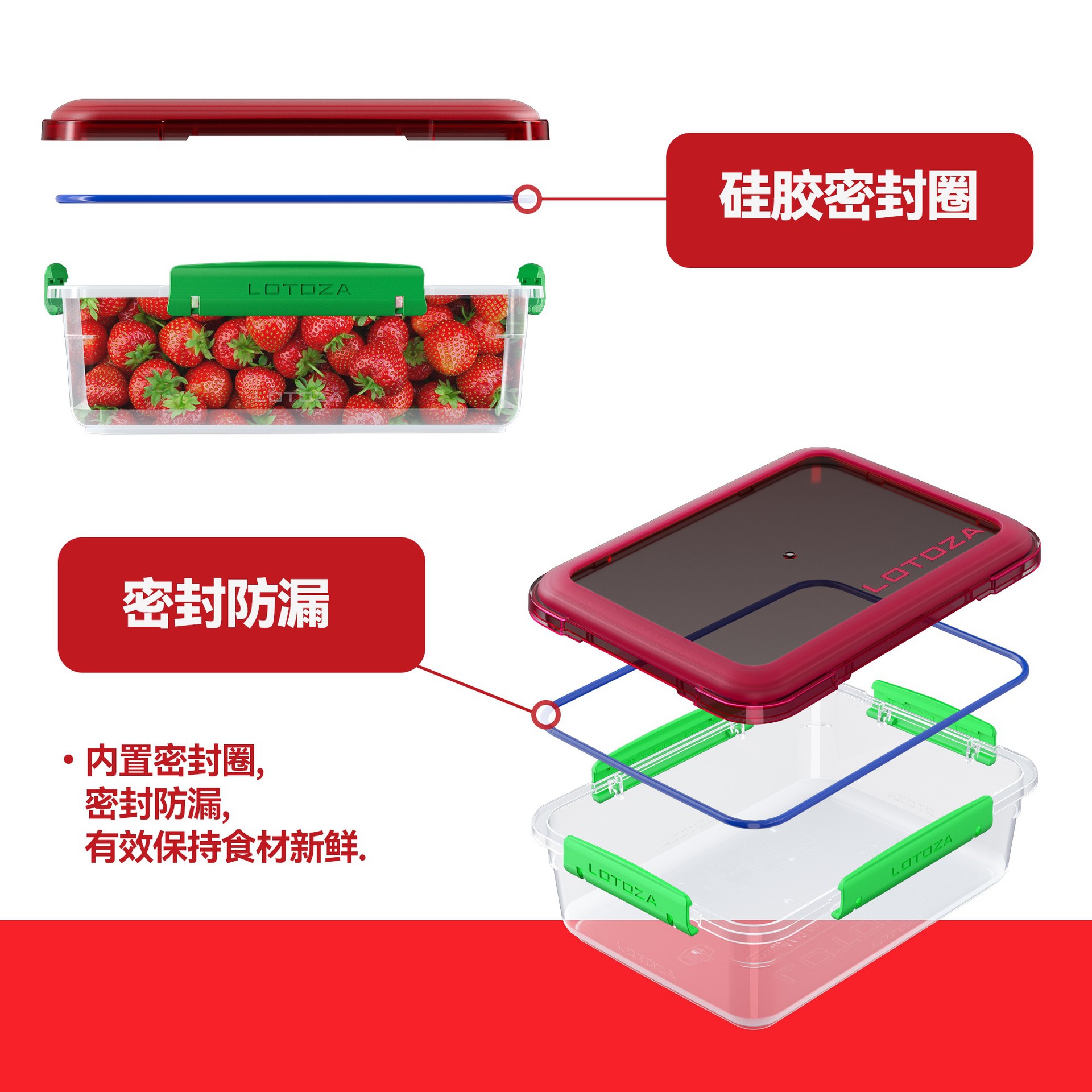 Refrigerator frozen meat box storage box Food grade food classification box ice cream non-odor sealed fresh-keeping freezer box Application Scenario