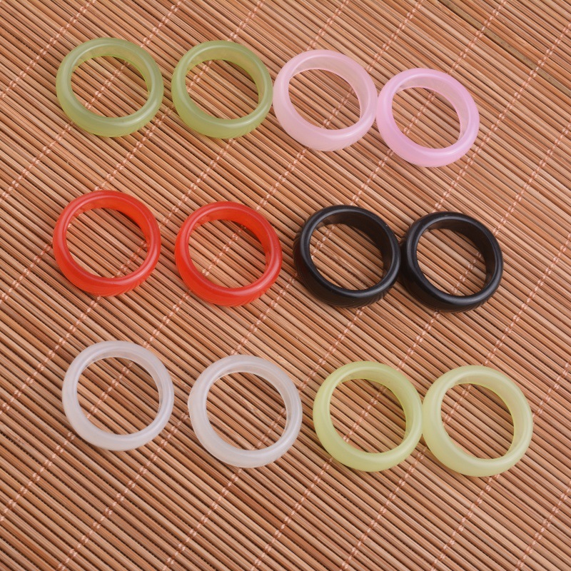Unique and layered resin imitation jade running ring, circular hand-twisted pendant, tassel diy accessory material